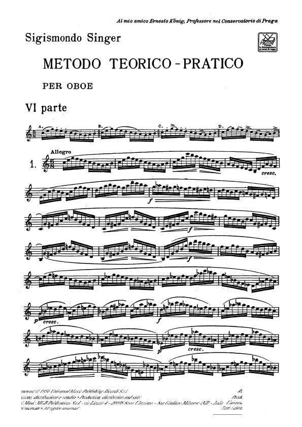 Metodo Teorico - Pratico Per Oboe - Parte Vi - pro hoboj